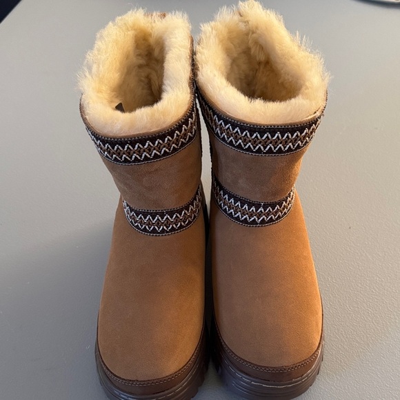 UGG Shoes - UGG Brown Fur-Lined Winter Boots women’s size 7 brand new